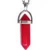 Pandantiv Jad fucsia, piatra fidelității, cristal natural hexagonal 34 mm dublu vârf