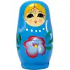 Matrioska, papusi rusesti albastru