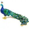 Păun Protector, obiect feng shui 2023 pentru protecție și putere, Protection Peacock metal solid de calitate verde 12 cm