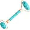 Rola facială pietre turcoaz, dispozitiv 2 role piatra semiprețioasă pentru elasticitate piele și stimulare, 15 cm
