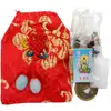 Sac prosperitate cu nod mistic, amuleta pentru bani si protectie, textil rosu