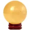 Sfera Citrin, piatra de generare energie, sfere de cristal 5-6 cm suport lemn inclus
