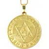 Medalion feng shui pentru indeplinirea dorintelor cu steaua lui David, cca 30 cm auriu
