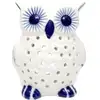 Bufnița lampa aromaterapie, porțelan alb albastru 12 cm