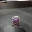 Inel ametist, piatra protecție dragoste si spiritualitate, pietre mov 2 cm dreptunghiular, reglabil