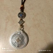 Amuleta 8 simboluri norocoase Ashtamangala, pentru multiplicarea norocului, metal premium argintiu snur
