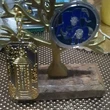 Breloc protectie accidente rinocer si elefant, amuleta contra furturilor si infidelitatii, metal de calitate, albastru