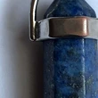 Pandantiv Lapis Lazuli, piatra adevărului, cristal natural hexagonal 34 mm dublu vârf albastru
