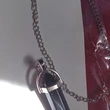 Pandantiv Onix, piatra încrederii în set cu lănțisor oțel inoxidabil, cristal natural hexagonal 34 mm dublu vârf negru
