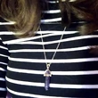 Pandantiv Ametist, piatra spiritualității, cristal natural hexagonal 34 mm dublu vârf violet
