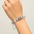 Brățară zodia Fecioară charmuri, suflată cu argint cu strasuri montate în charmuri, inox solid de calitate alb 19 cm