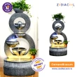 Fantana Infinit, curgătoare de exterior casă, leduri 93 cm gri