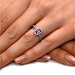 Inel Ametist, piatra fericirii 8 mm, Argint 925 oval mov ajustabil