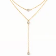 Colier dublu choker cu trei strasuri cristal elegant