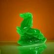 Cal jad in doua picioare, statuieta feng shui pentru reusite si victorii, verde