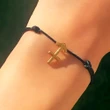 Sagetator, bratari cu snur si zodii, semn zodiacal foc, bratara picior sau mana circumferinta incheietura 17-32 cm reglabila, negru