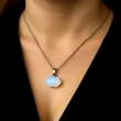 Pandantiv Opal, cristal hexagonal duvlu vârf 15 mm