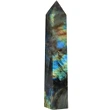 Obelisc cristal Labradorit, piatra semipretioasa care stimuleaza intuitia si originalitatea, turn decor multicolor 8 - 12cm, 60g