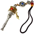 Amuleta Morișca Dorintelor cu dublu dorje si nod mistic, metal de calitate auriu cu snur
