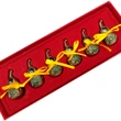 Set amulete sanatate 6 Wu Lou tartacuta feng shui pentru protectia de boli, metal auriu in cutie, 21 cm rosu