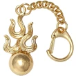 Breloc bila de foc Ksitagarbha, amuletă feng shui împotriva bârfelor și certurilor între membrii familiei și colegi, metal auriu 9 cm