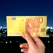 Bancnotă metalică 500 euro, amuletă pentru bani, polimer 15 cm