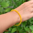 Bratara citrin, pietre semipretioase pentru creativitate si noroc la bani, cca 37 pietricele mici de 4 mm galben