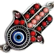 Bratara Mana Fatimei si ochiul magic norocos albastru, talisman impotriva energiilor negative, rosu