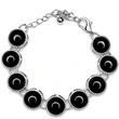 Brățară 9 pietre Onix, piatră rotundă neagră