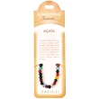 Set bratara Agata multicolor cu felicitare personalizata, talisman impotriva energiilor negative, pietre semipretioase rotunde 6 mm elastica