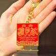 Breloc 3 gardieni, amuleta feng shui contra energiei negative, metal solid roșu 11 cm