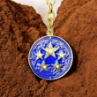 Breloc 5 stele, amuleta norocoasa, metal calitate albastru