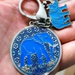 Amuleta protectie accidente breloc rinocer si elefant, contra furturilor si infidelitatii, metal de calitate, albastru