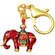 Breloc amuleta anti conflict, elefant roșu al prosperității și vasul păcii, metal solid