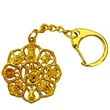 Breloc 8 simboluri norocoase, amuletă feng shui pentru dragoste și bani, metal auriu 8.5 cm