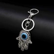 Breloc Hamsa și Ochiul norocos, amuletă de protecție și noroc, metal 10.5 cm