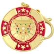 Breloc Big Fortune, amuletă feng shui pentru câștiguri și succes, metal auriu cu roșu 11 cm