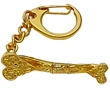 Breloc Ru Yi cu sceptrul puterii, amuletă feng shui pentru amplificarea autorității și funcțiilor de conducere, metal auriu 9.5 cm