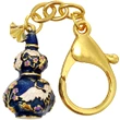 Breloc Wu Lou cu cocori, amuletă pentru sănătate și protecție căsătorii, metal albastru 8.5 cm