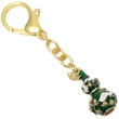 Breloc  Wu Lou cu cocori, amuletă feng shui pentru sănătate și armonie în familie, metal verde 8.5 cm