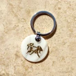 Zodia Gemeni breloc chei, pandantiv sidef alb, personalizat cu semn zodiacal, 30 mm