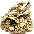 Broasca Feng Shui mare, amuleta banilor cu monede chinezesti, 13 cm