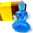 Buddha medicinei Albastru, statueta cristal tibetan Liuli k9, simbol de fericire, 130 mm