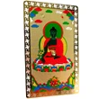 Card Buddha medicinei, amuleta feng shui pentru protectie boli, metal auriu