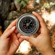 Busola Feng Shui, pentru masurarea directiilor si punctelor cardinale sau intermediare, argintiu