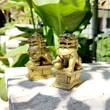 Caini Fu Feng Shui, obiect de protectie de furturi casa, curte si gradina impotriva enegiei negative, 2 statuete aurii, 6 cm