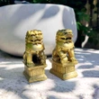 Caini Fu Feng Shui, obiect de protectie de furturi casa, curte si gradina impotriva enegiei negative, 2 statuete aurii, 6 cm