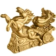 Cal auriu feng shui cu trasura si varza, simbol pentru bani, prosperitate si perseverenta, 12 cm