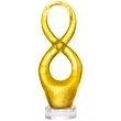 Cifra 8 statueta, simbol infinit norocos, cristal liuli cerat insertii aurii, galben 22 cm