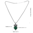 Colier Malachit pandantiv bufnita cu lantisor tip tennis argintiu ajustabil, piatra 3.5 cm verde